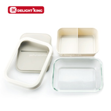 Nested Borosilicate Glass PP Compartment Glass Container